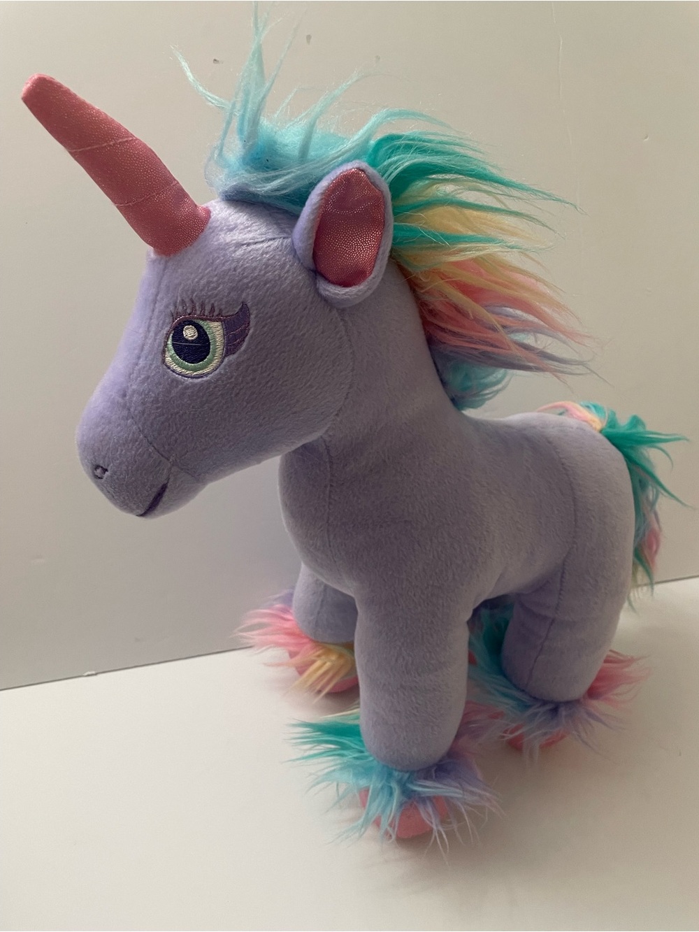 Build a Bear Fairy Friends Purple UNICORN Rainbow Mane Plush Animal Stuffed Toy